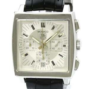TAG HEUER Monaco Chronograph Steel Automatic Mens Watch CW2112 Polished